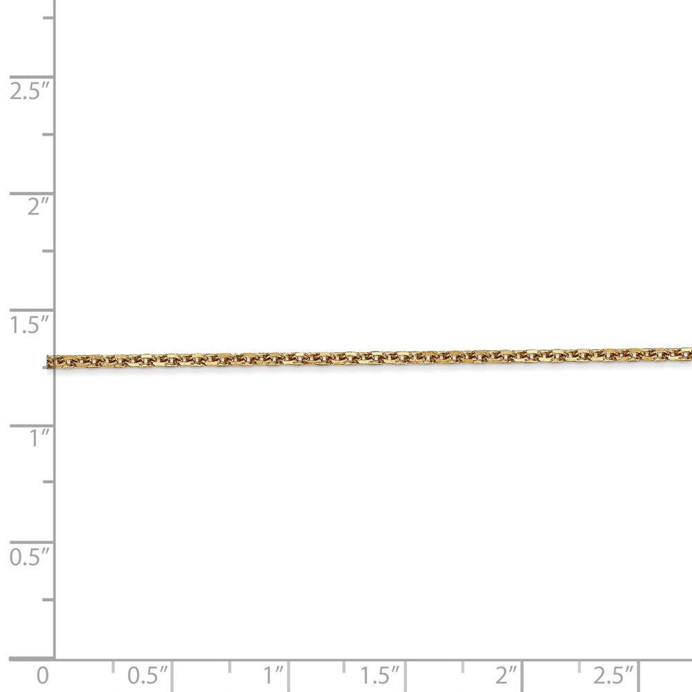 Alternate view of the 1.65mm 14k Yellow Gold Diamond Cut Solid Cable Chain Necklace by The Black Bow Jewelry Co.