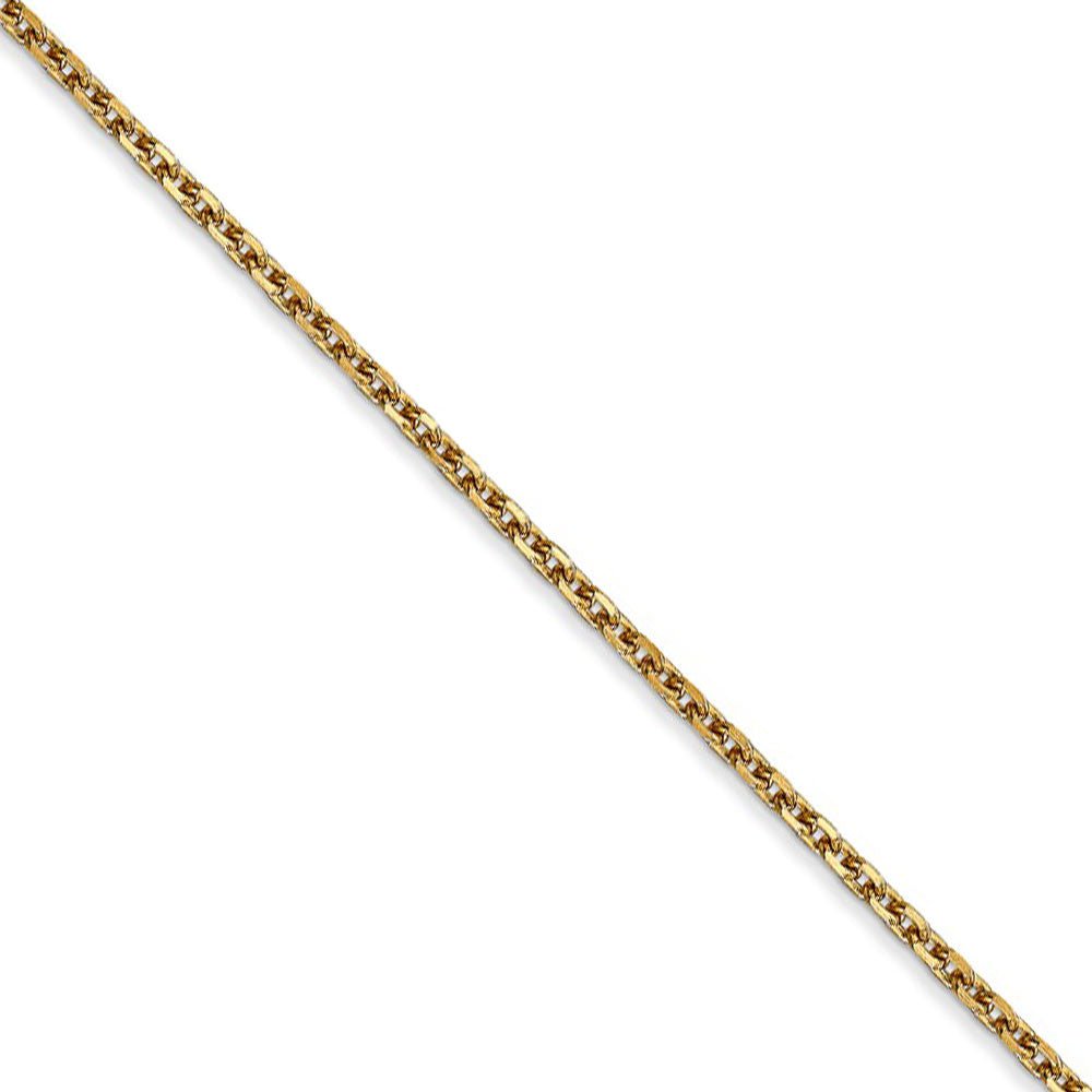 1.65mm 14k Yellow Gold Diamond Cut Solid Cable Chain Necklace