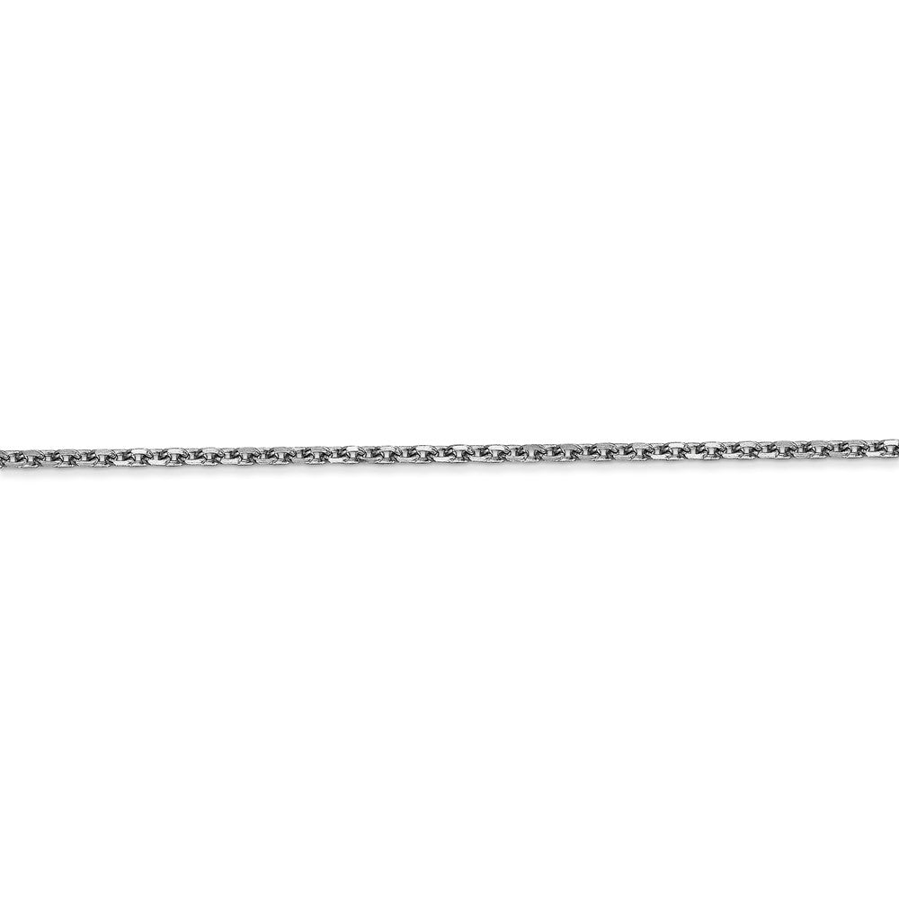 Alternate view of the 1.65mm 14k White Gold Diamond Cut Solid Cable Chain Anklet by The Black Bow Jewelry Co.