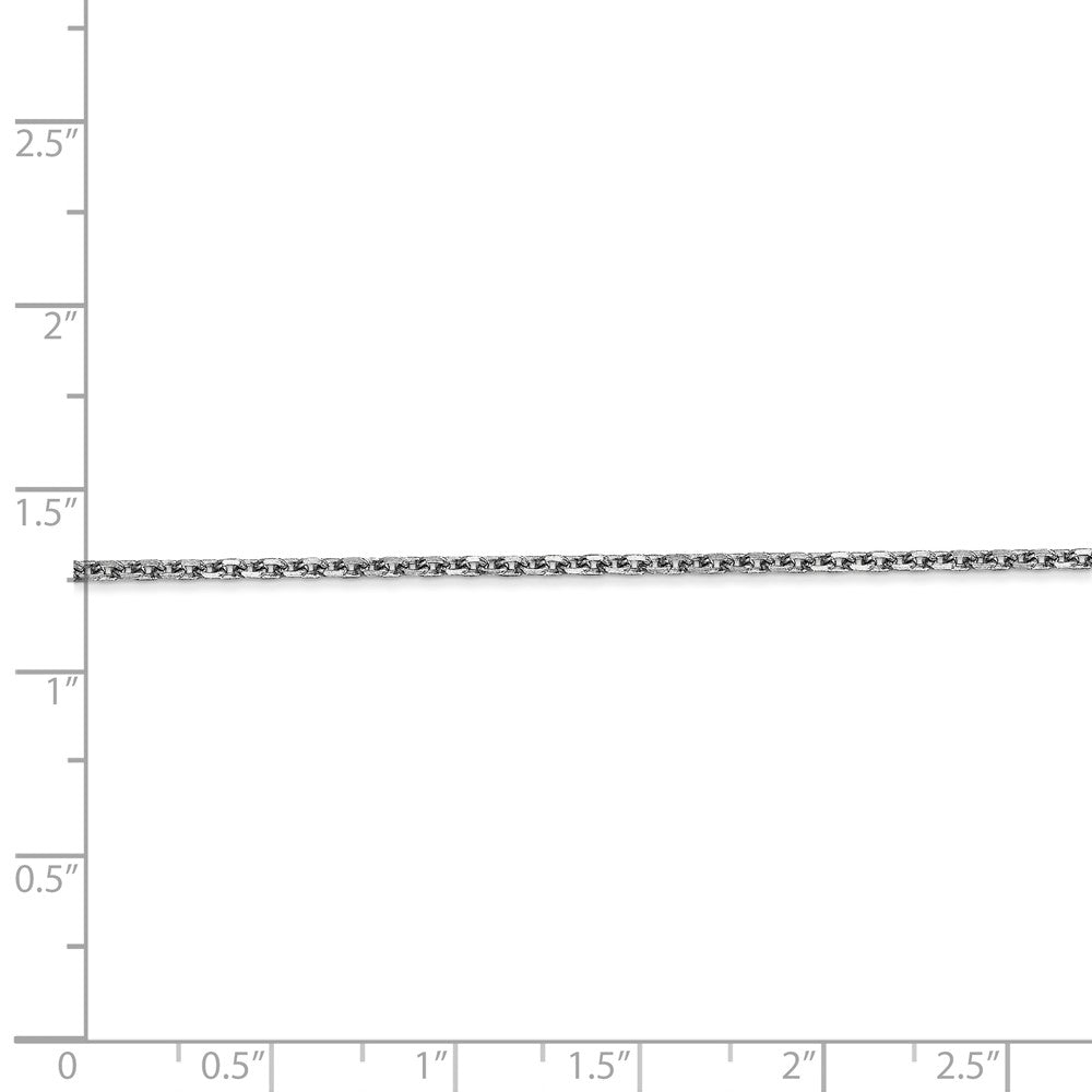 Alternate view of the 1.65mm 14k White Gold Diamond Cut Solid Cable Chain Anklet by The Black Bow Jewelry Co.