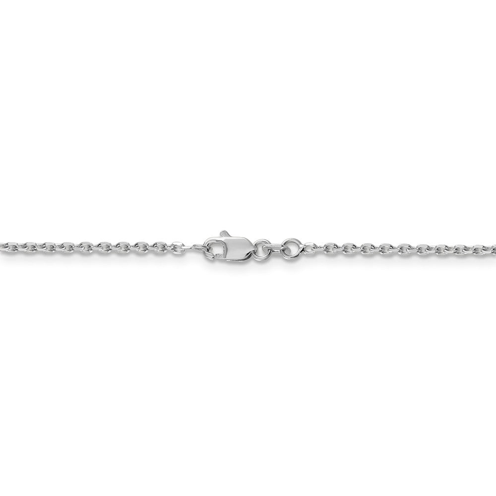Alternate view of the 1.65mm 14k White Gold Diamond Cut Solid Cable Chain Necklace by The Black Bow Jewelry Co.