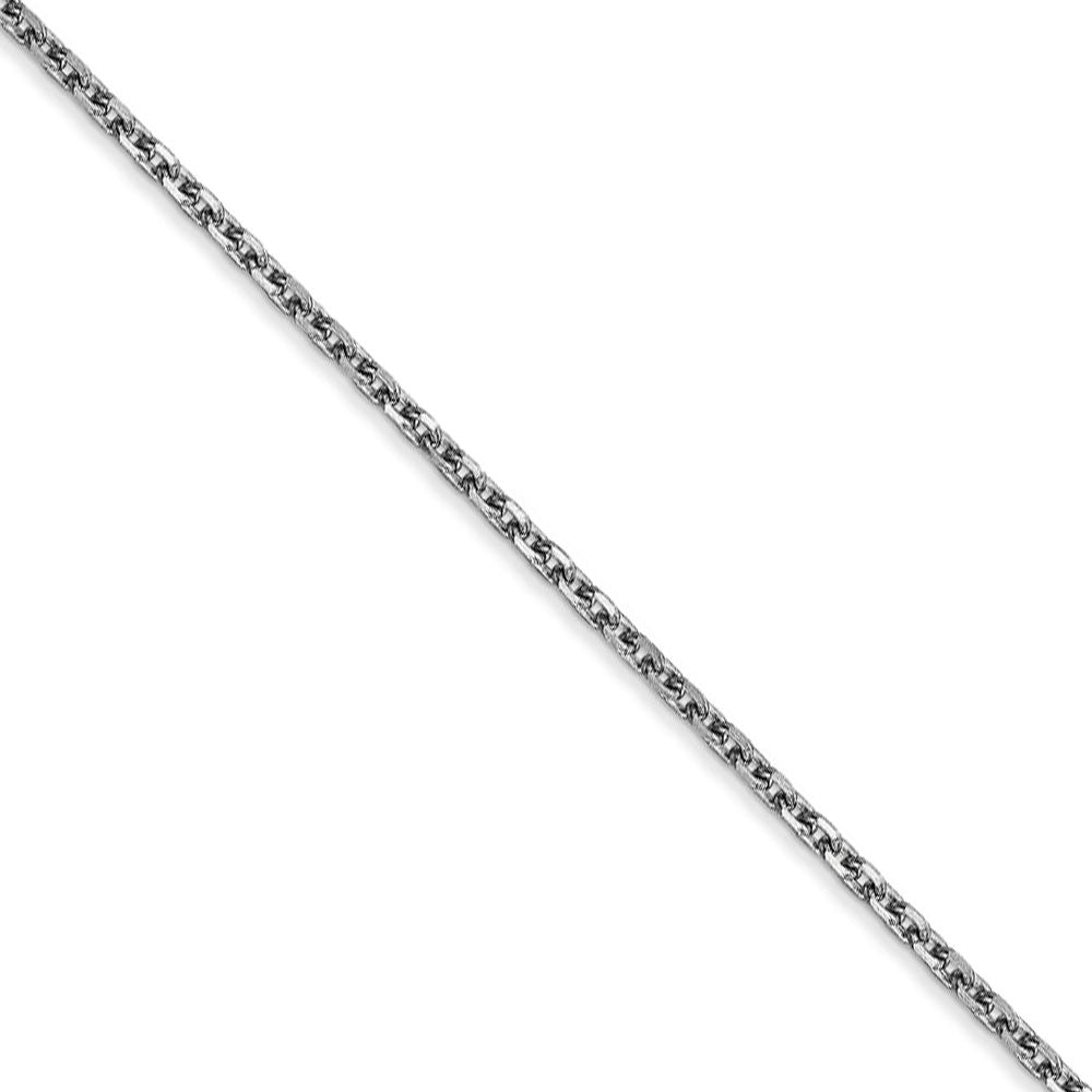 1.65mm 14k White Gold Diamond Cut Solid Cable Chain Necklace