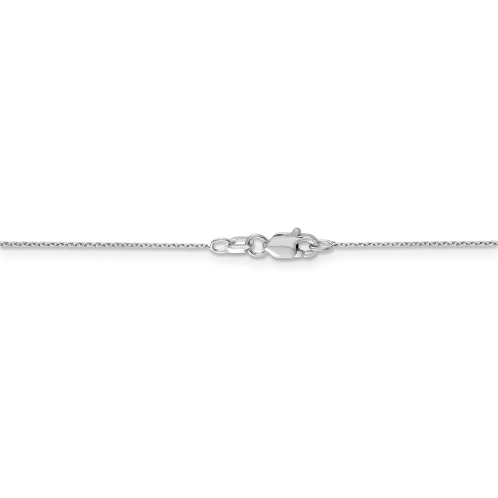 Alternate view of the 0.65mm, 14k White Gold, Diamond Cut Cable Chain Necklace by The Black Bow Jewelry Co.