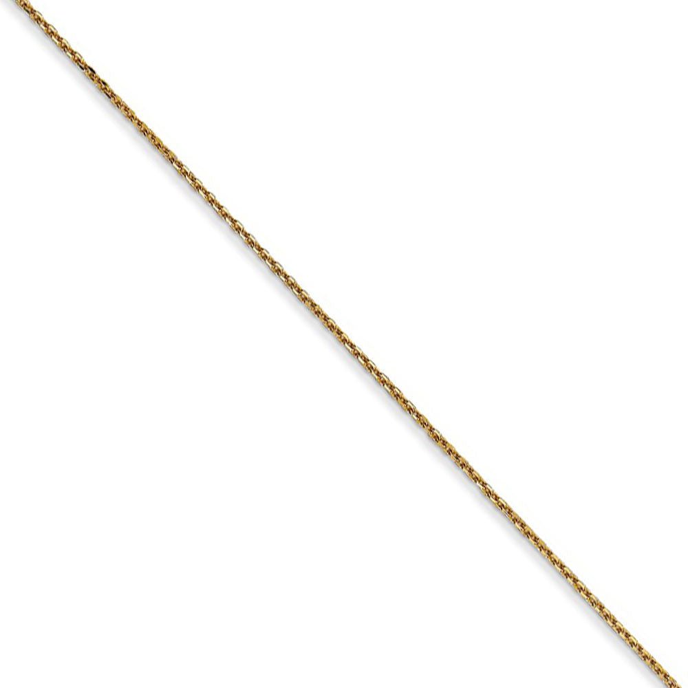 0.65mm, 14k Yellow Gold, Diamond Cut Cable Chain Necklace, Item C8476 by The Black Bow Jewelry Co.