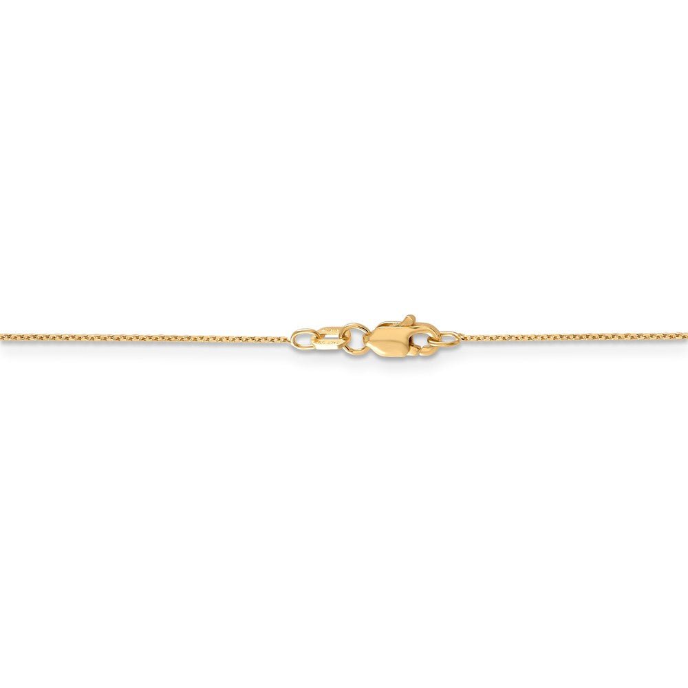 Alternate view of the 0.65mm, 14k Yellow Gold, Diamond Cut Cable Chain Necklace by The Black Bow Jewelry Co.