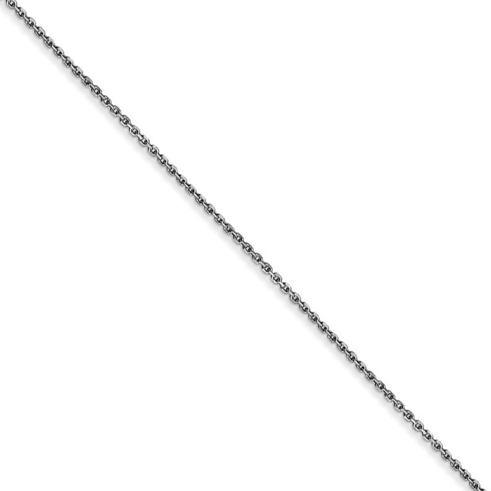 0.8mm, 14k White Gold Diamond Cut Cable Chain Necklace, Item C8477 by The Black Bow Jewelry Co.