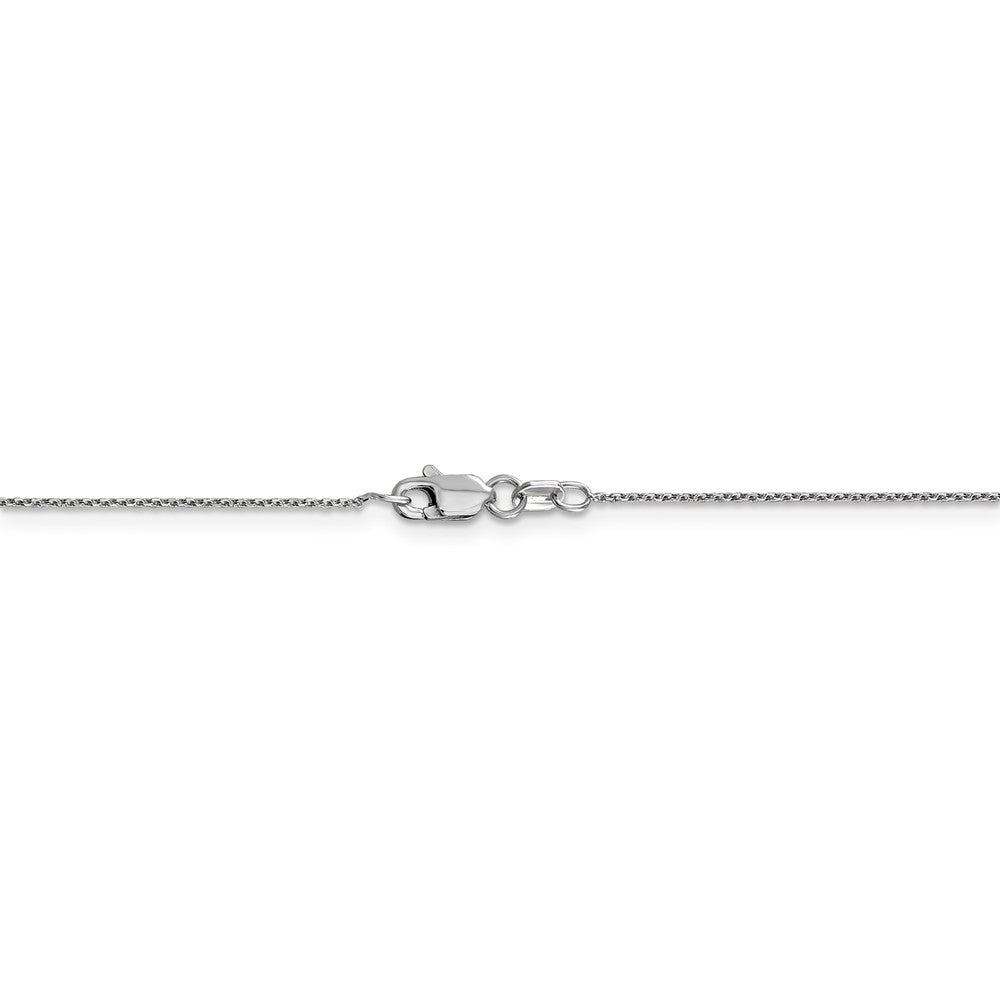 Alternate view of the 0.8mm, 14k White Gold Diamond Cut Cable Chain Necklace by The Black Bow Jewelry Co.