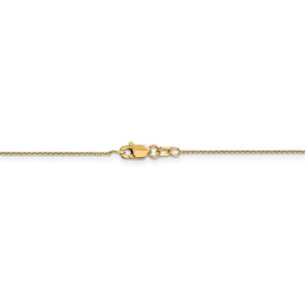 Alternate view of the 0.8mm, 14k Yellow Gold, Diamond Cut Cable Chain Necklace by The Black Bow Jewelry Co.