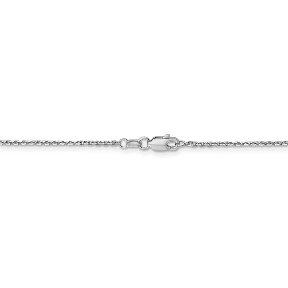 Alternate view of the 1.4mm, 14k White Gold, Diamond Cut Solid Cable Chain Necklace by The Black Bow Jewelry Co.