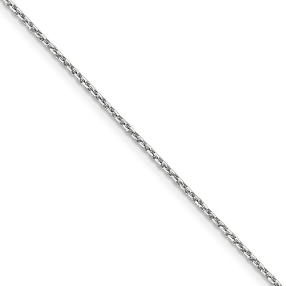 1.4mm, 14k White Gold, Diamond Cut Solid Cable Chain Necklace