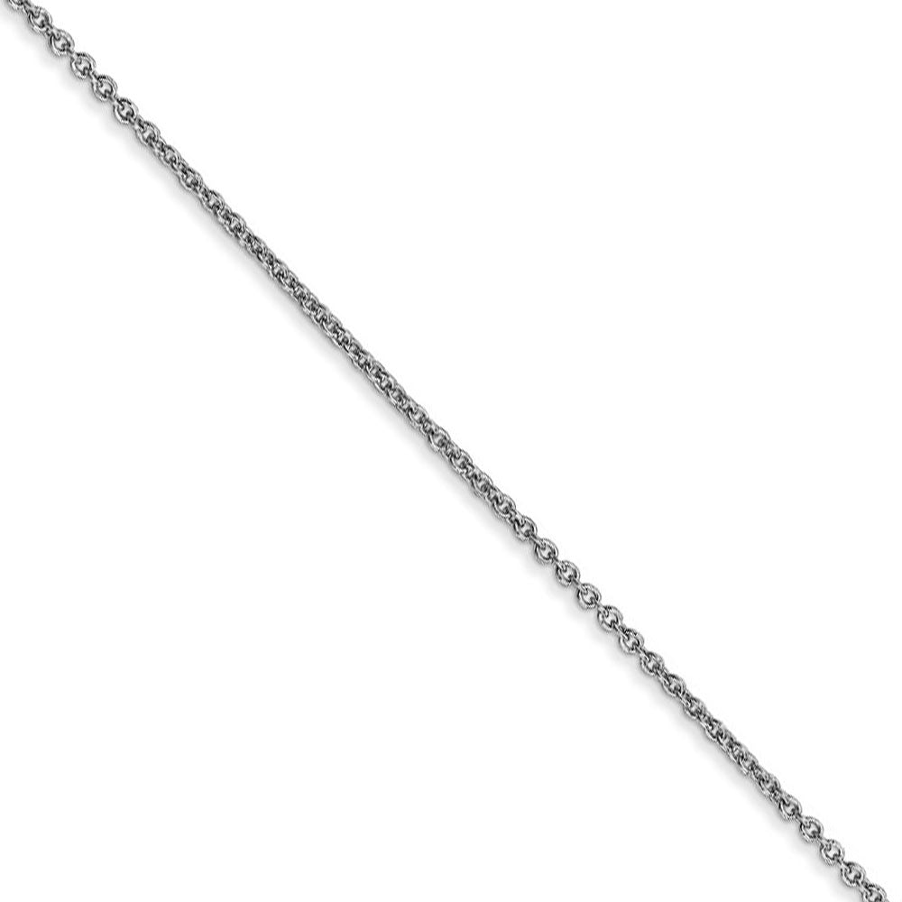 1.2mm, 14k White Gold, Solid Link Cable Chain Necklace, Item C8487 by The Black Bow Jewelry Co.