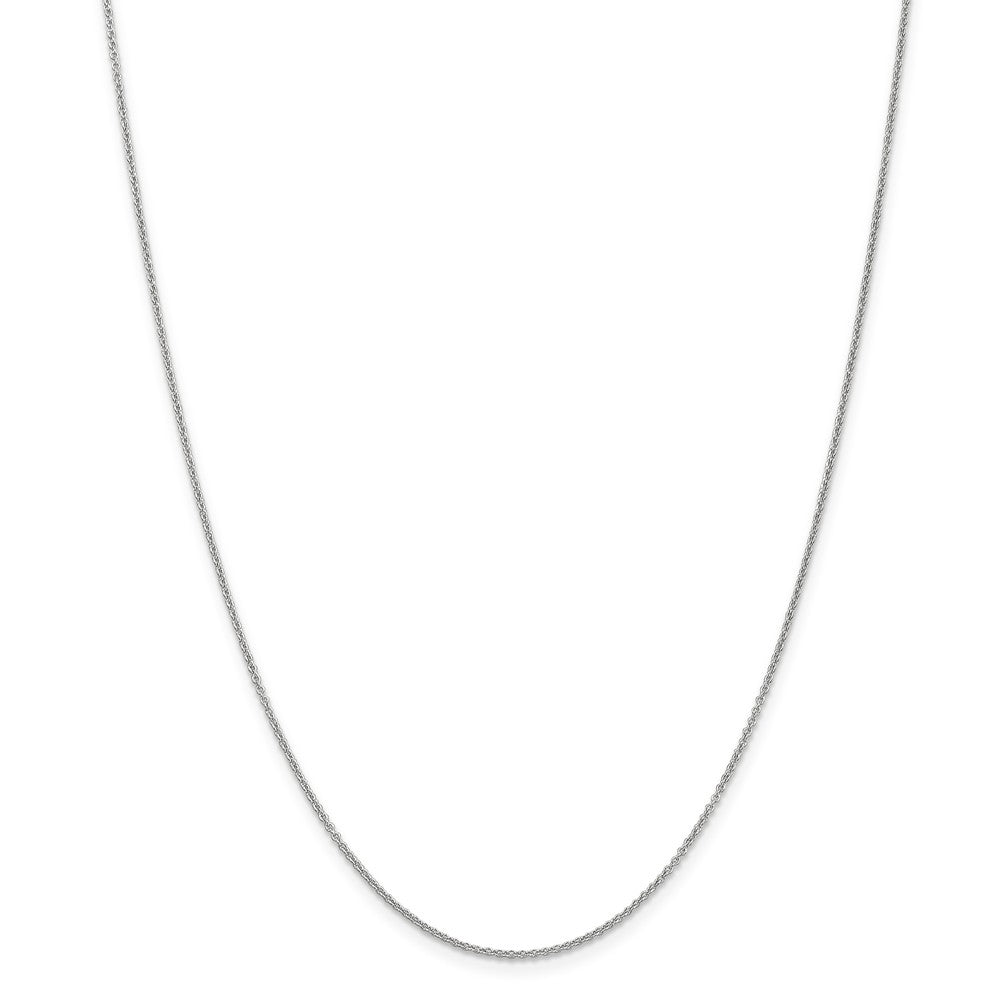 Alternate view of the 1.2mm, 14k White Gold, Solid Link Cable Chain Necklace by The Black Bow Jewelry Co.