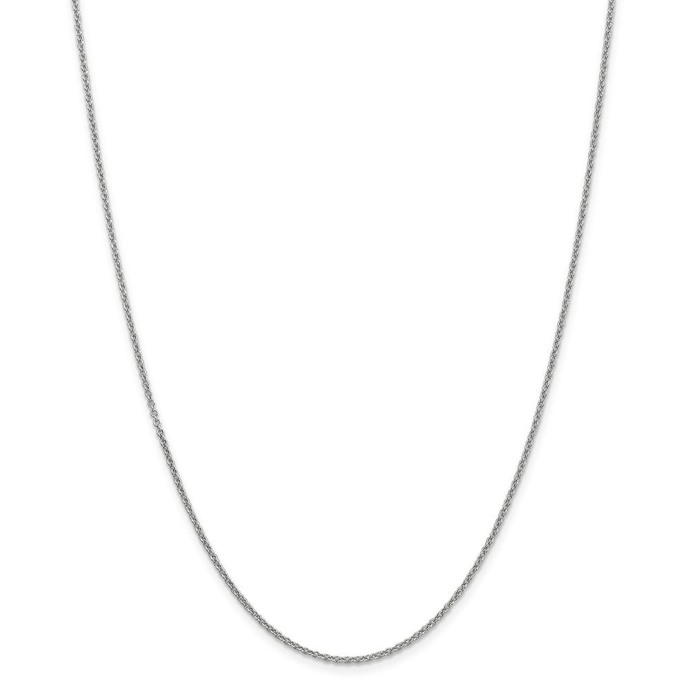 Alternate view of the 1.6mm, 14k White Gold Solid Link Cable Chain Necklace by The Black Bow Jewelry Co.
