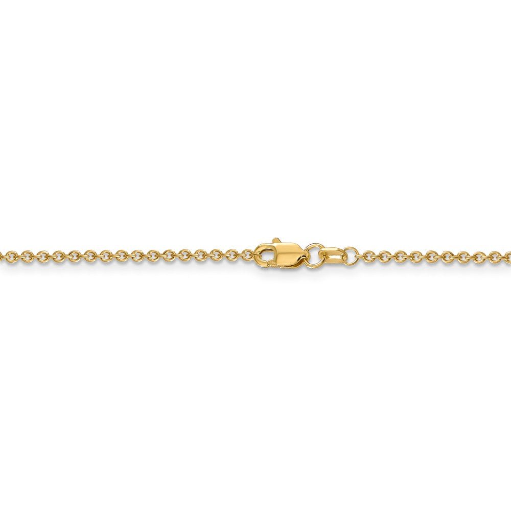Alternate view of the 1.6mm, 14k Yellow Gold Solid Link Cable Chain Necklace by The Black Bow Jewelry Co.