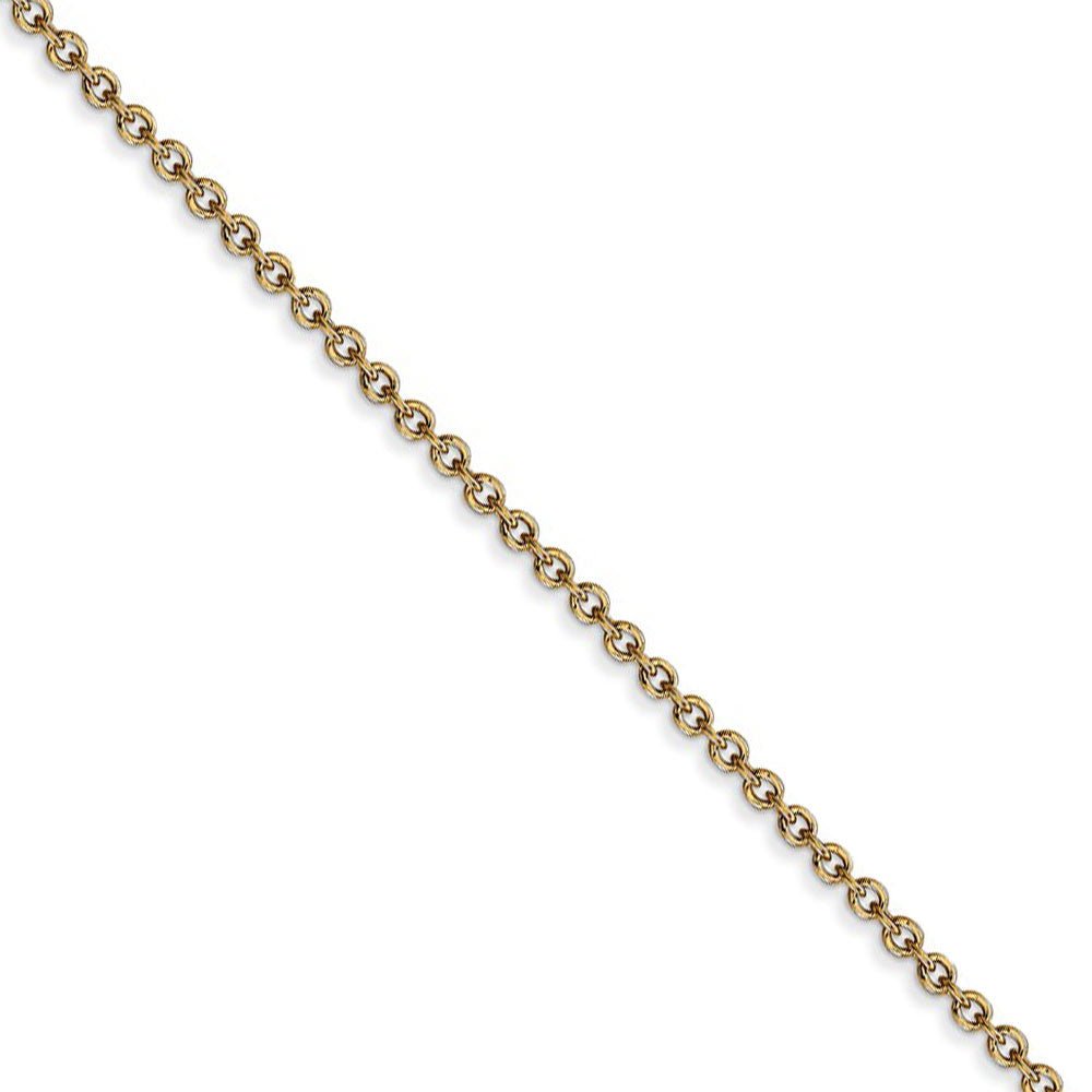 1.6mm, 14k Yellow Gold Solid Link Cable Chain Necklace