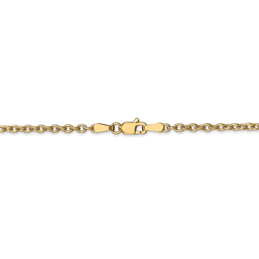 Alternate view of the 2.4mm, 14k Yellow Gold Solid Link Cable Chain Necklace by The Black Bow Jewelry Co.