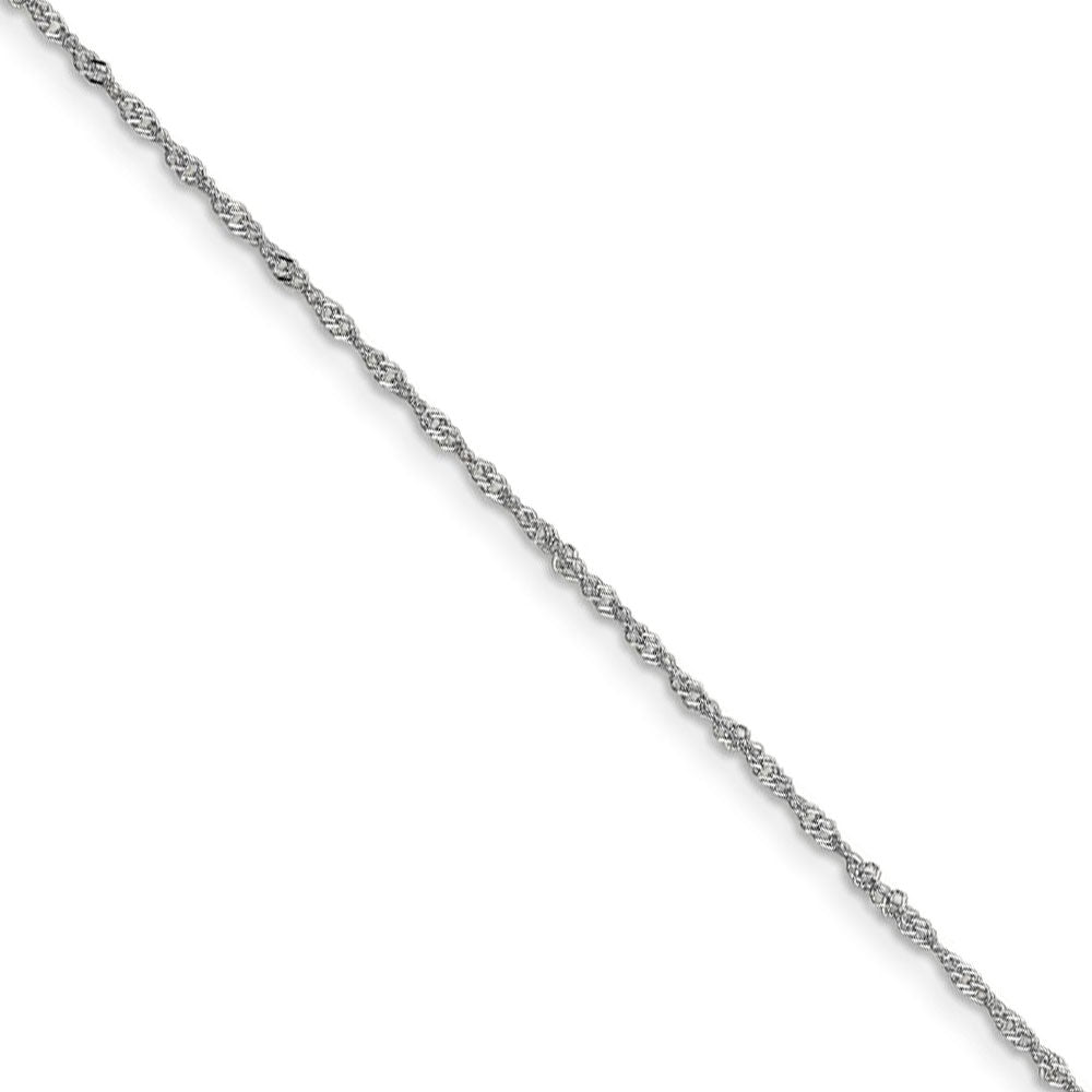 1.1mm, 14k White Gold, D/C Singapore Chain Necklace