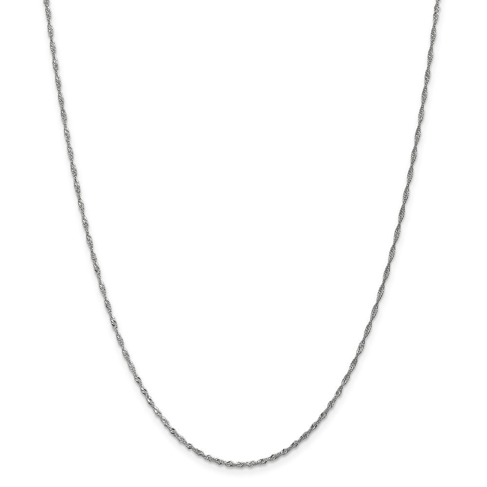 Alternate view of the 1.4mm, 14k White Gold, Singapore Chain Necklace by The Black Bow Jewelry Co.