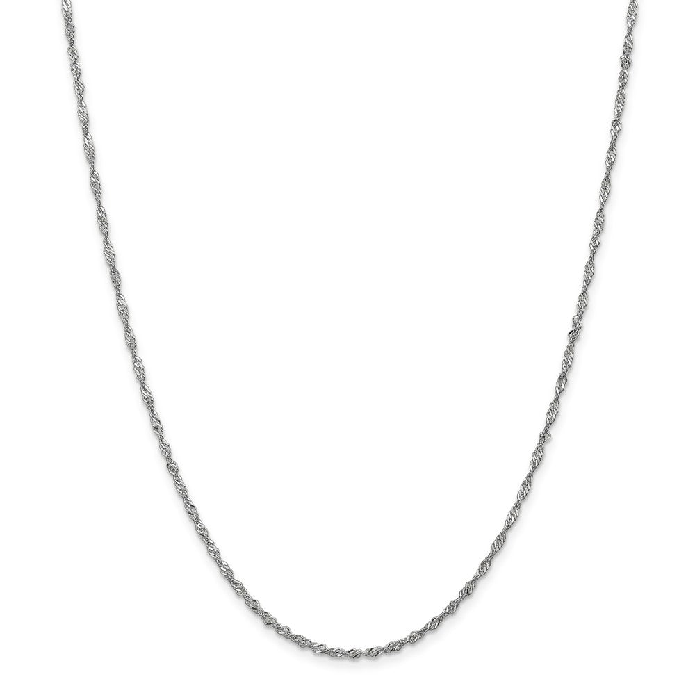 Alternate view of the 1.7mm, 14k White Gold, Singapore Chain Necklace by The Black Bow Jewelry Co.