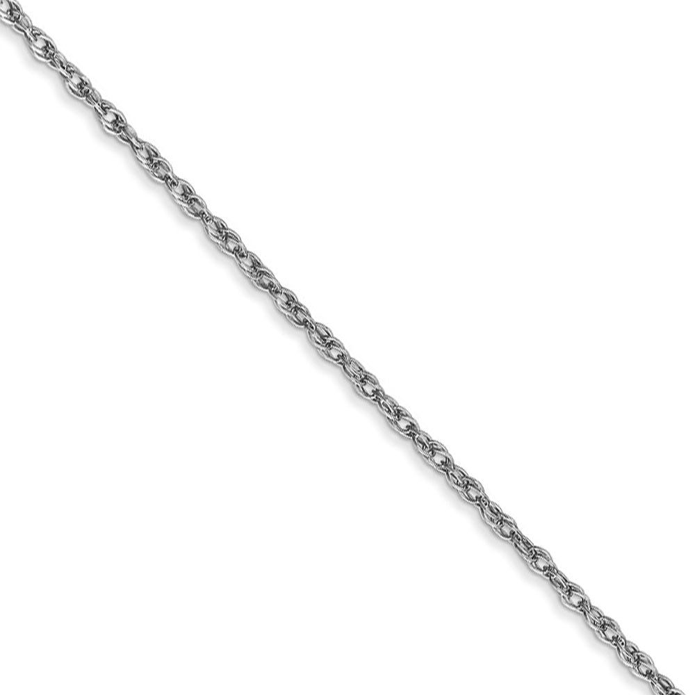 1.3mm, 14K White Gold, Solid Baby Rope Chain Necklace