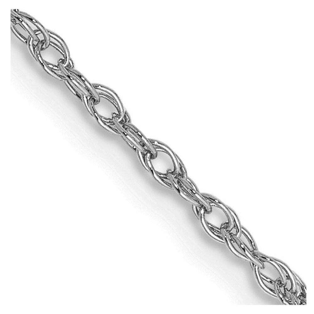 1.3mm, 14K White Gold, Solid Baby Rope Chain Necklace, Item C8512 by The Black Bow Jewelry Co.