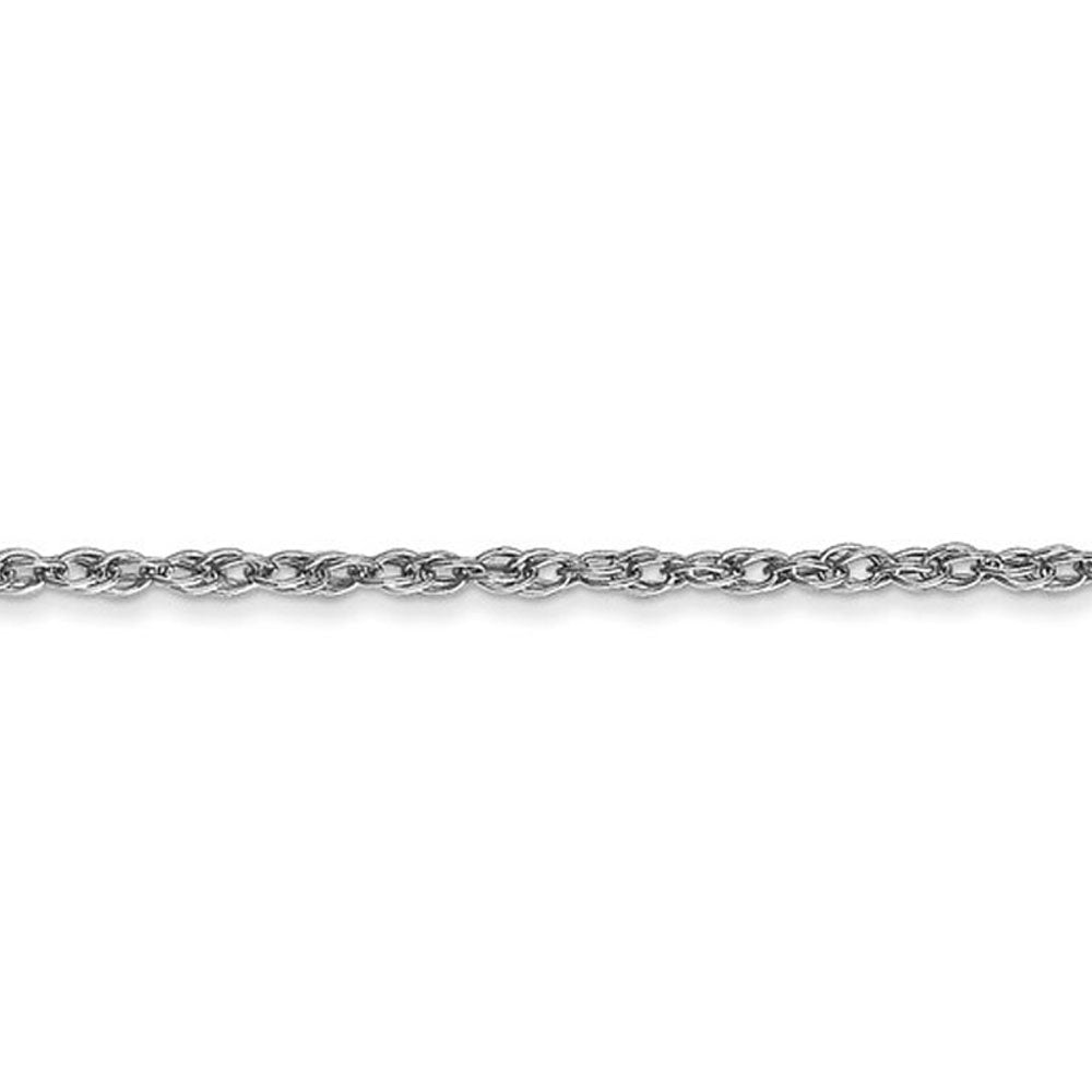 Alternate view of the 1.3mm, 14K White Gold, Solid Baby Rope Chain Necklace by The Black Bow Jewelry Co.