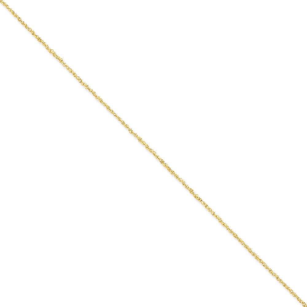 1.7mm, 14k Yellow Gold, Ropa Chain Anklet, Item C8517-A by The Black Bow Jewelry Co.