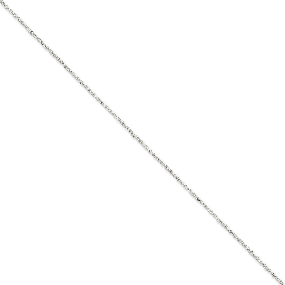 1.7mm, 14k White Gold, Ropa Chain Anklet, Item C8518-A by The Black Bow Jewelry Co.