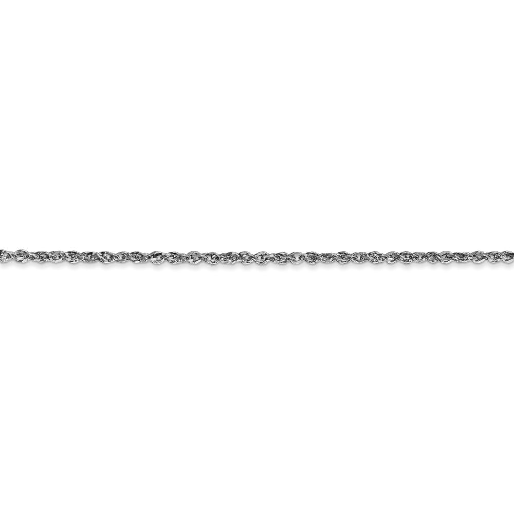 Alternate view of the 1.7mm, 14k White Gold, Ropa Chain Anklet by The Black Bow Jewelry Co.