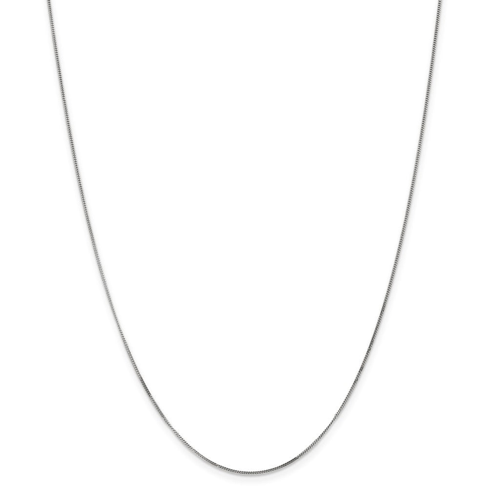 Alternate view of the 0.9mm, 14k White Gold, Solid Curb Chain Necklace by The Black Bow Jewelry Co.