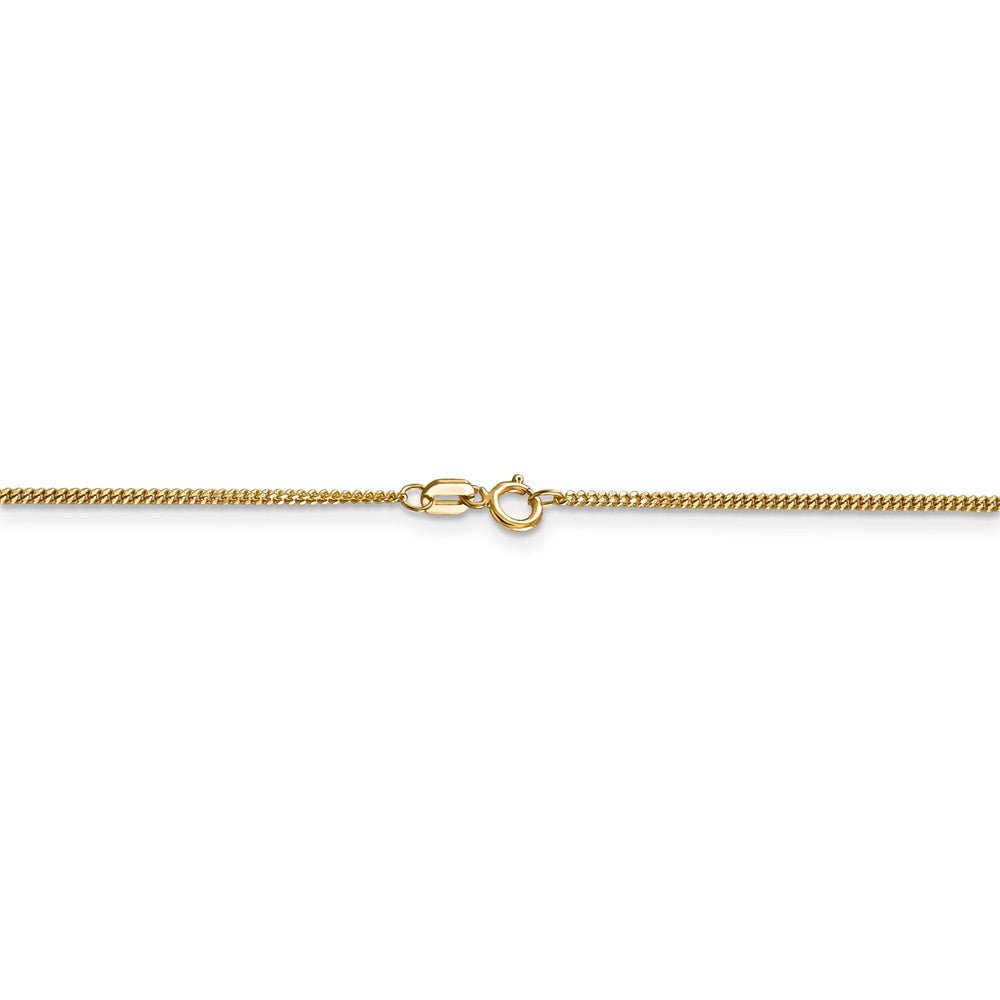 Alternate view of the 1.3mm, 14k Yellow Gold, Solid Curb Chain Necklace by The Black Bow Jewelry Co.