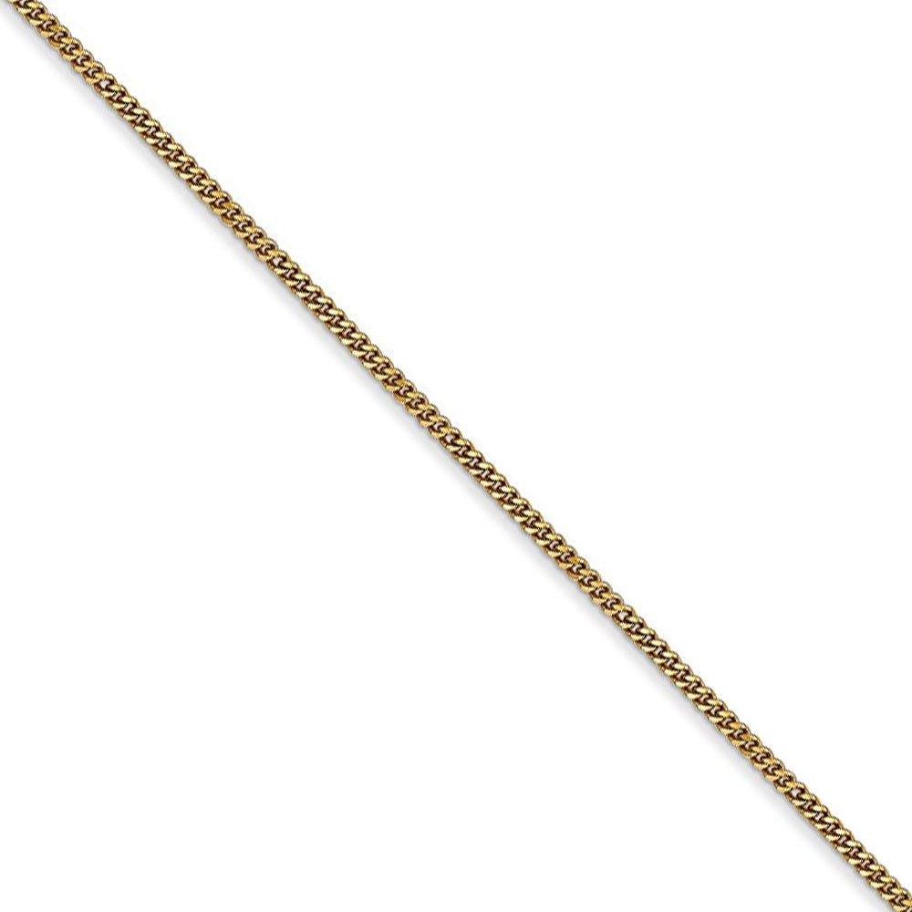 1.3mm, 14k Yellow Gold, Solid Curb Chain Necklace