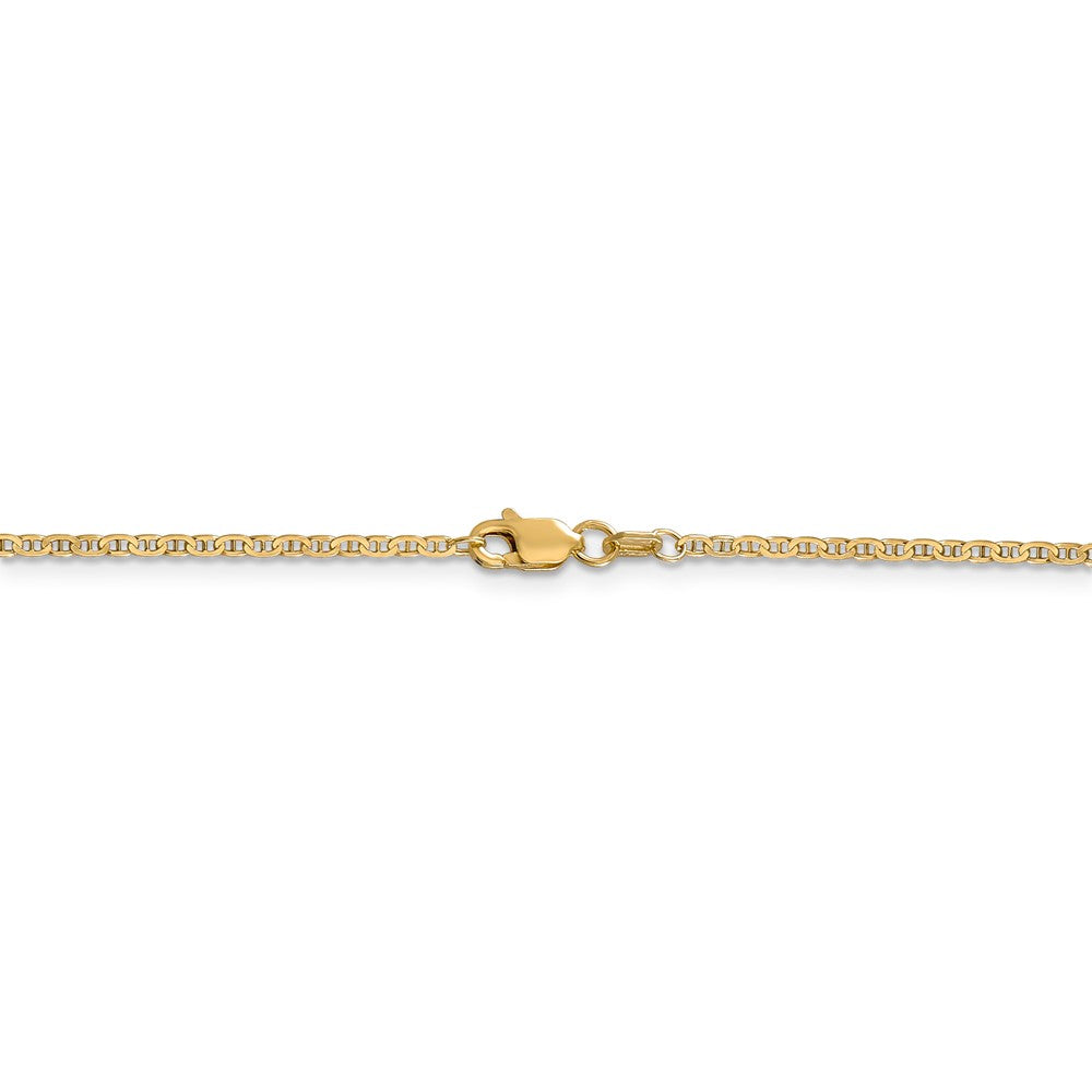 Alternate view of the Children&#39;s 1.5mm 14k Yellow Gold Solid Anchor Link Necklace, 14 Inch by The Black Bow Jewelry Co.