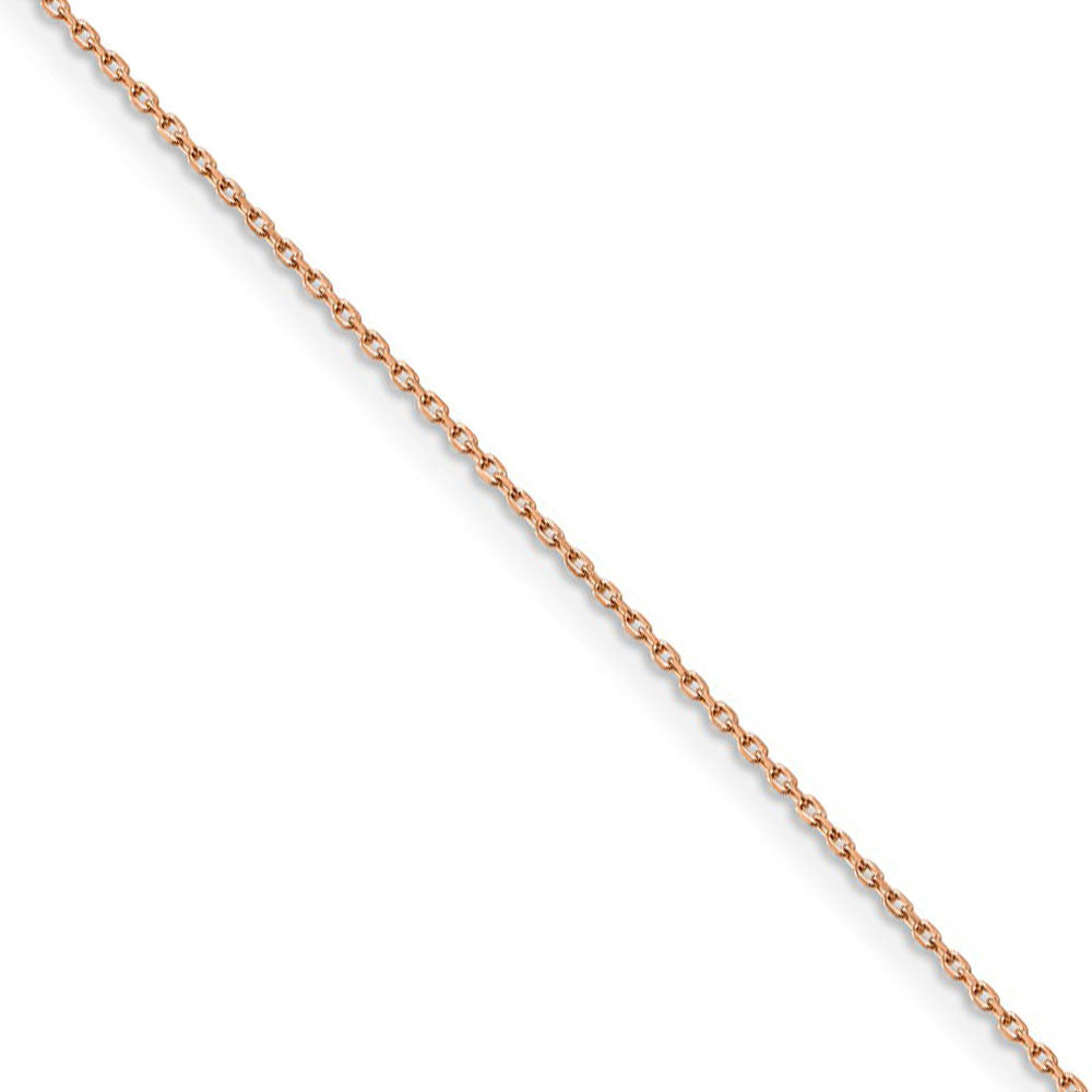 1mm, 14k Rose Gold, Solid Cable Chain Necklace
