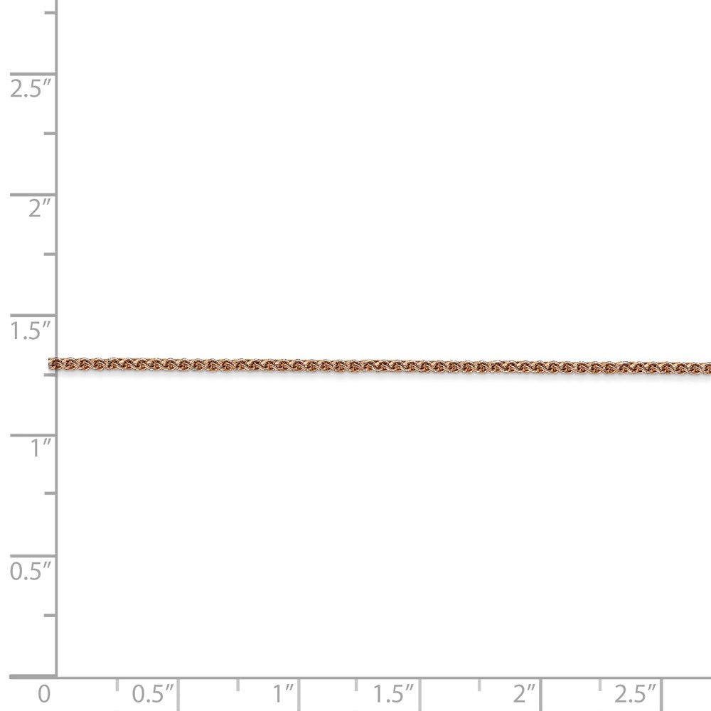 Alternate view of the 1.2mm, 14k Rose Gold, Diamond Cut Solid Spiga Chain Bracelet, 7 Inch by The Black Bow Jewelry Co.