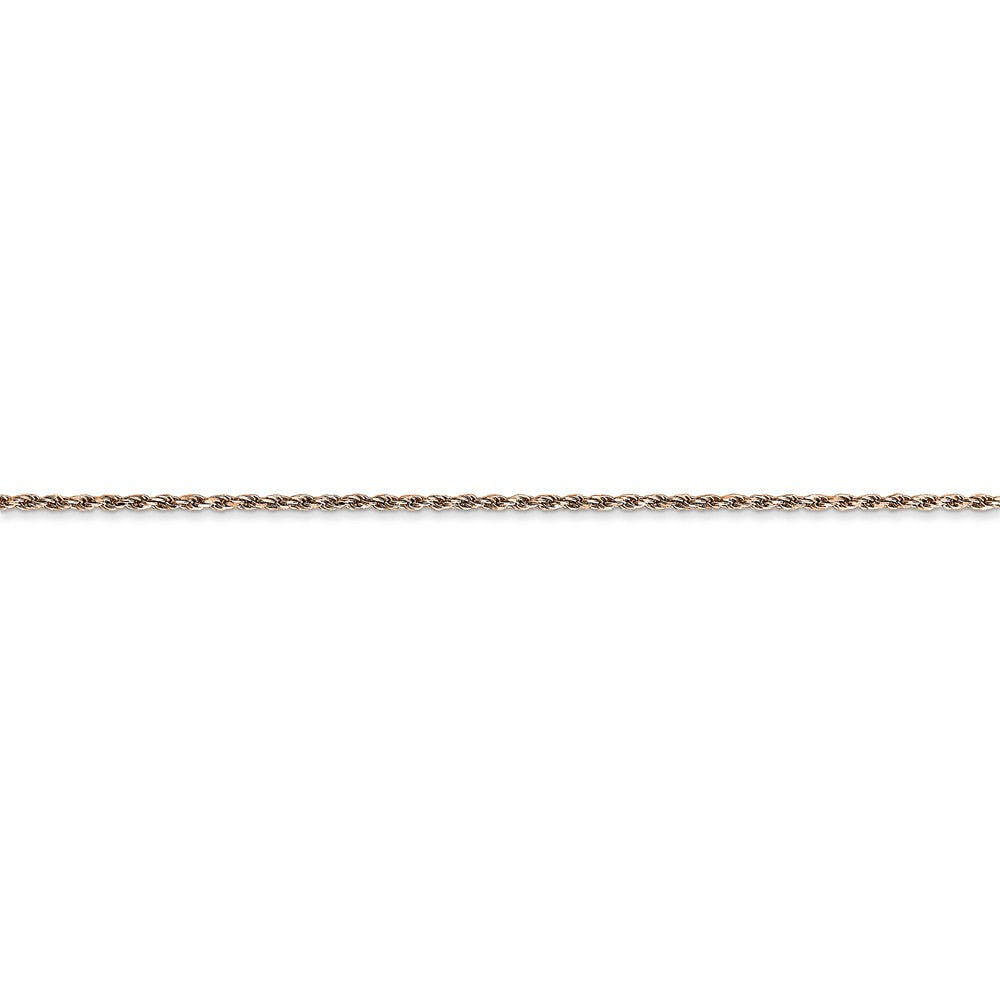 Alternate view of the 1mm, 14k Rose Gold, Diamond Cut Solid Rope Chain Bracelet, 7 Inch by The Black Bow Jewelry Co.