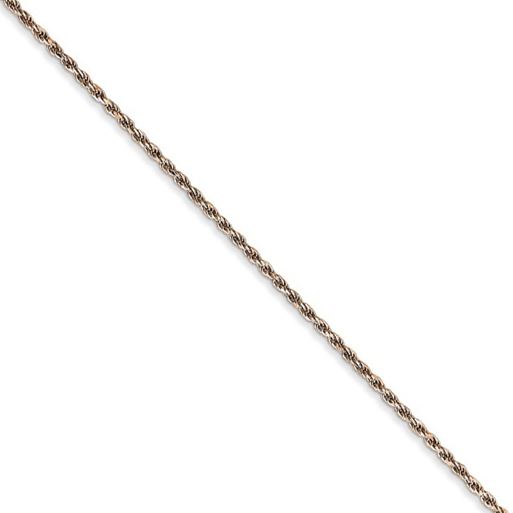 1mm, 14k Rose Gold, Diamond Cut Solid Rope Chain Necklace, Item C8552 by The Black Bow Jewelry Co.