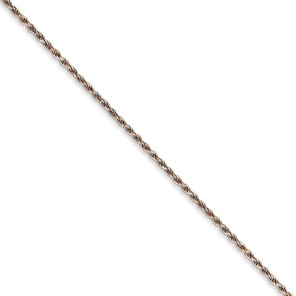 1mm, 14k Rose Gold, Diamond Cut Solid Rope Chain Necklace