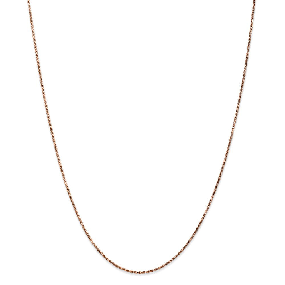 Alternate view of the 1mm, 14 Karat Rose Gold, Diamond-Cut Rope Chain - 24 inch by The Black Bow Jewelry Co.