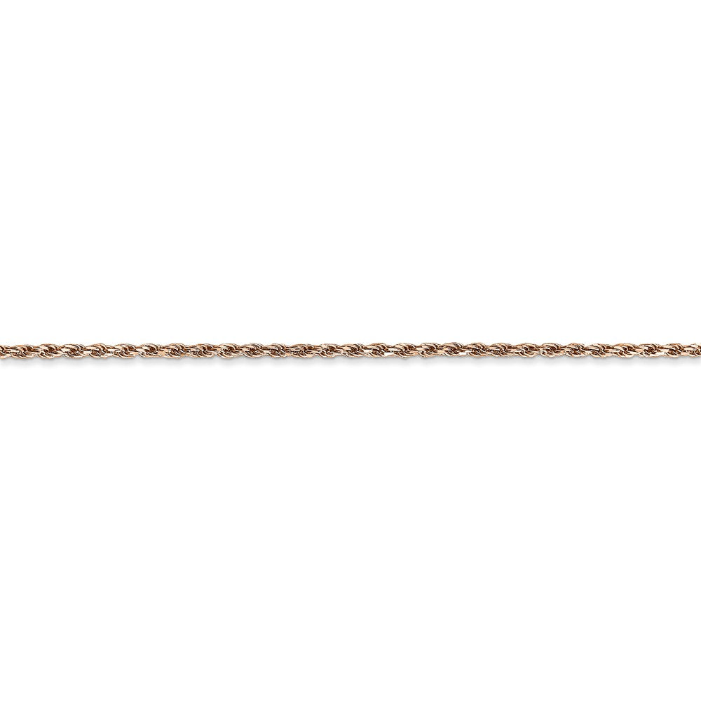 Alternate view of the 1.5mm, 14k Rose Gold, Diamond Cut Solid Rope Chain Anklet or Bracelet by The Black Bow Jewelry Co.