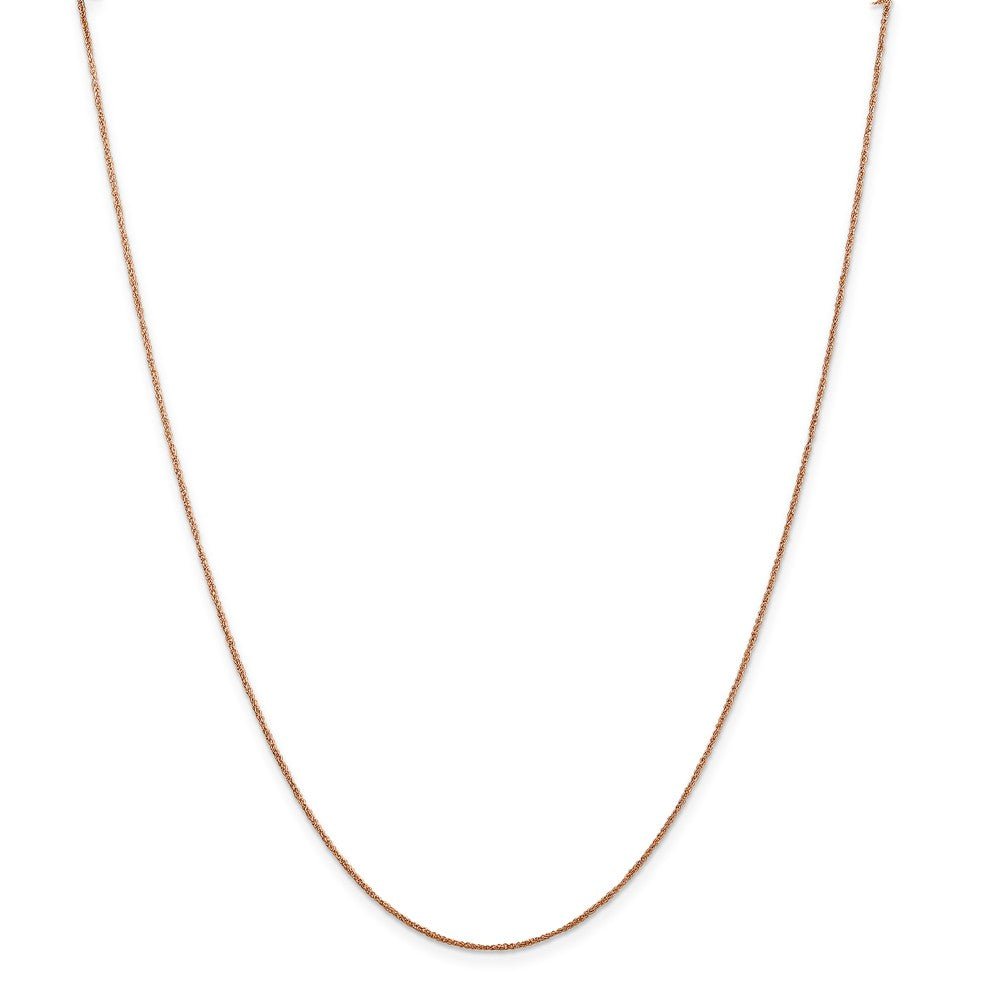 Alternate view of the 0.7mm, 14k Rose Gold, Diamond Cut Ropa Chain Necklace by The Black Bow Jewelry Co.