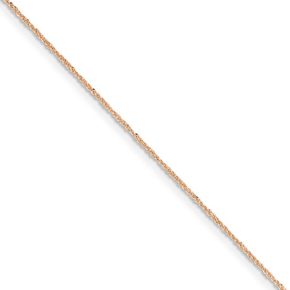 0.7mm, 14k Rose Gold, Diamond Cut Ropa Chain Necklace