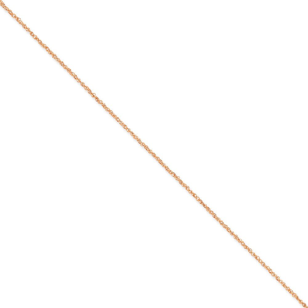 1.7mm, 14k Rose Gold, Diamond Cut Solid Ropa Chain Anklet, Item C8557-A by The Black Bow Jewelry Co.