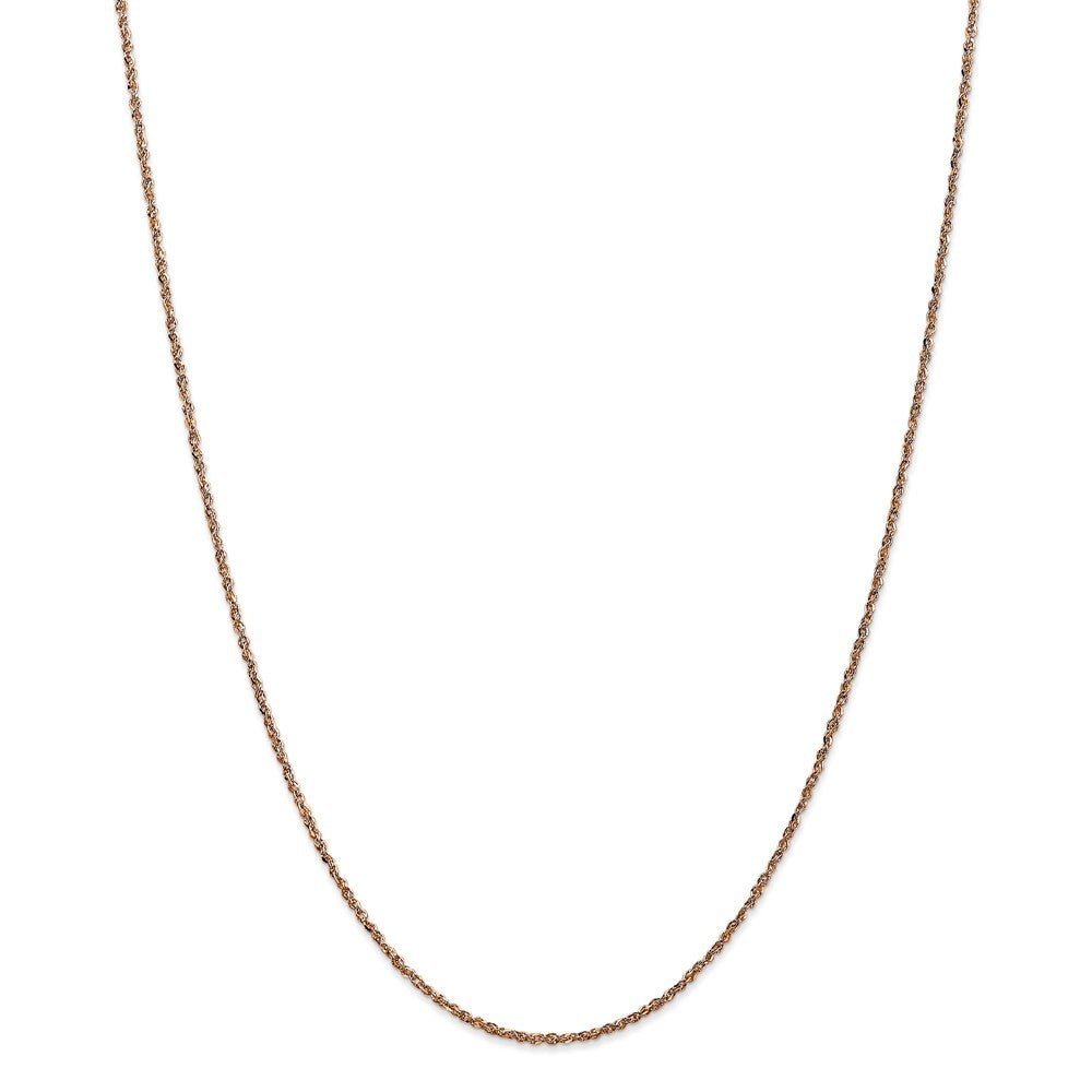Alternate view of the 1.7mm, 14k Rose Gold, Diamond Cut Solid Ropa Chain Necklace by The Black Bow Jewelry Co.
