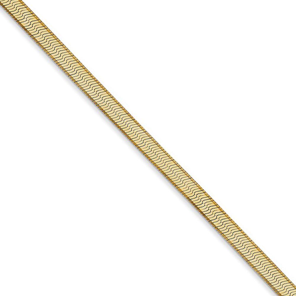 3mm, 14k Yellow Gold, Solid Herringbone Chain Necklace, Item C8576 by The Black Bow Jewelry Co.