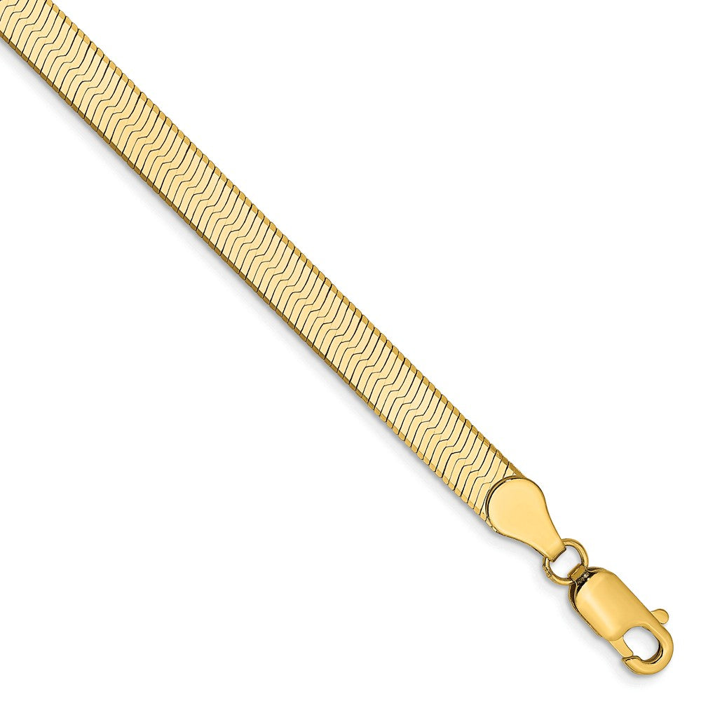 5mm, 14k Yellow Gold, Solid Herringbone Chain Bracelet