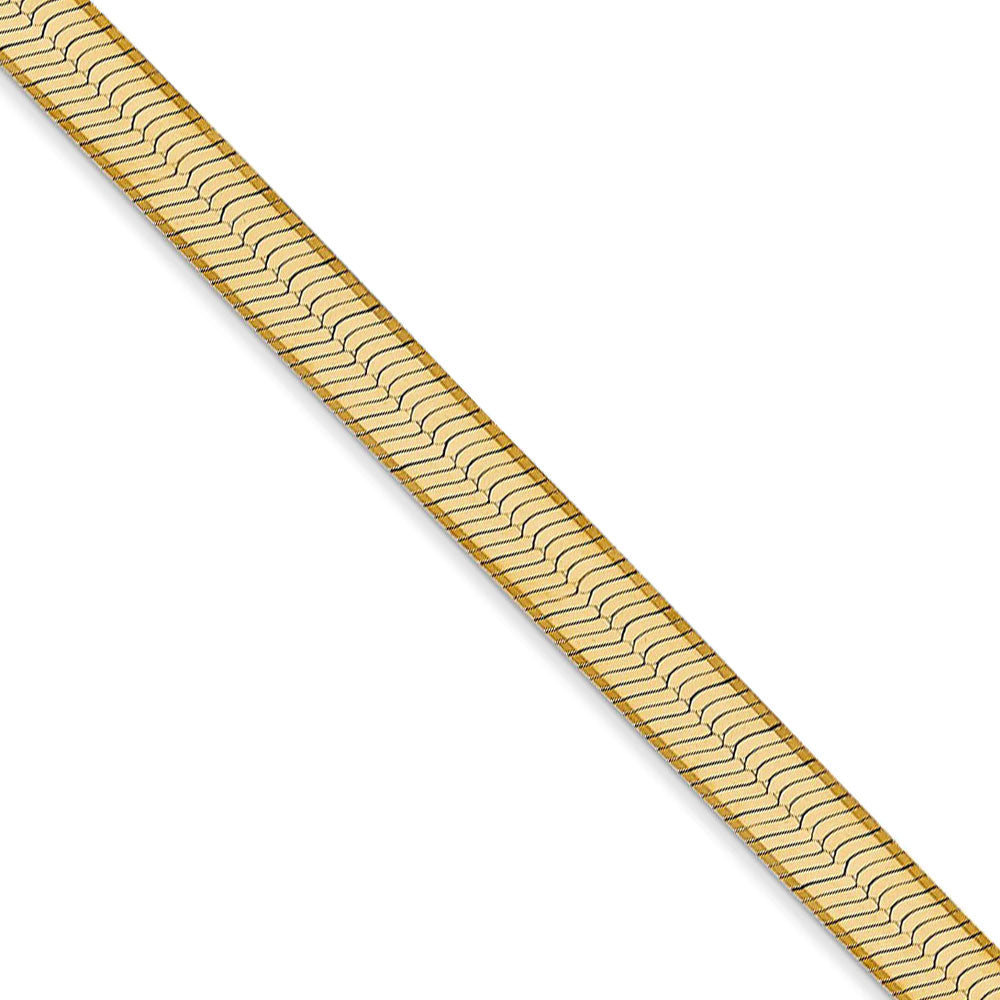 5mm, 14k Yellow Gold, Solid Herringbone Chain Necklace, Item C8578 by The Black Bow Jewelry Co.