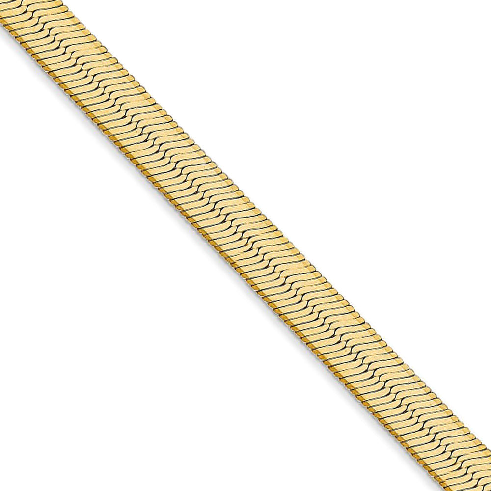 5.5mm, 14k Yellow Gold, Solid Herringbone Chain Necklace, Item C8579 by The Black Bow Jewelry Co.
