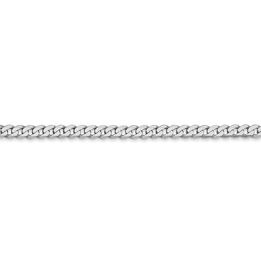 Alternate view of the 2.9mm, 14k White Gold, Flat Beveled Curb Chain Bracelet by The Black Bow Jewelry Co.