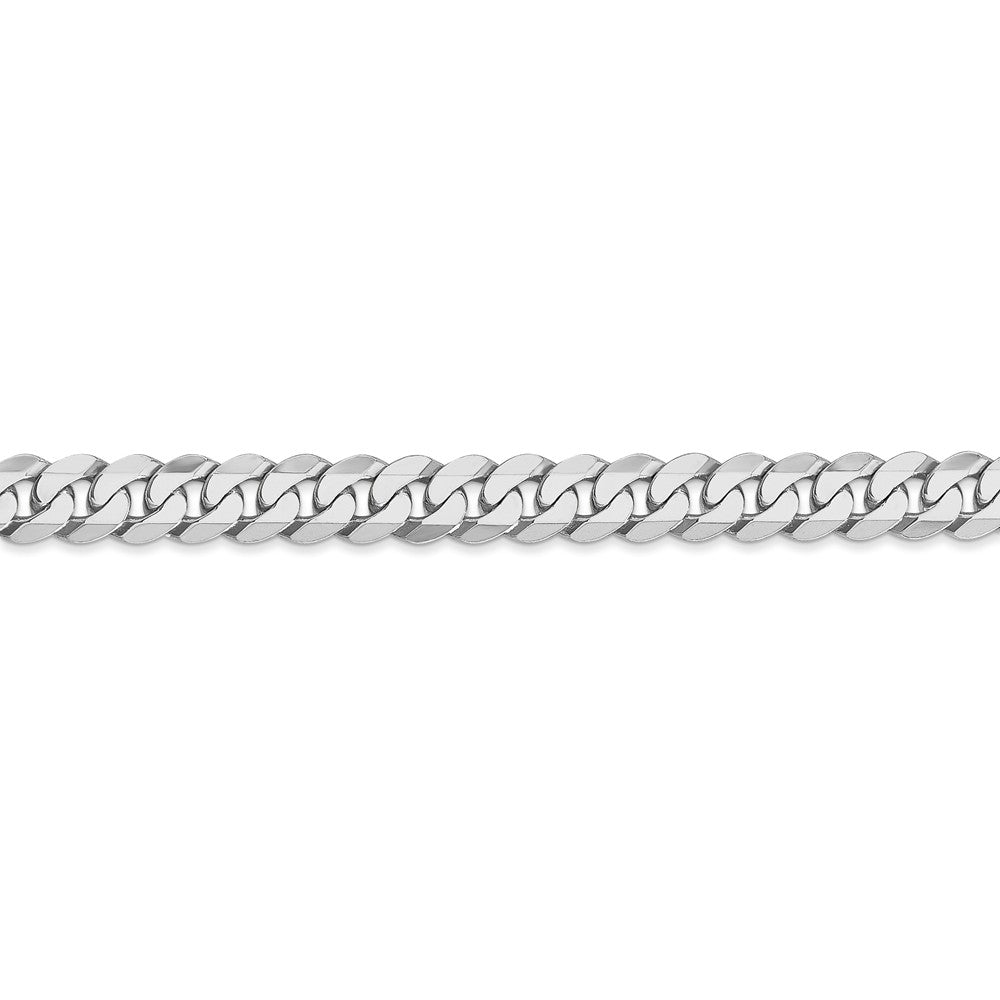 Alternate view of the Men&#39;s 6.25mm, 14k White Gold, Flat Beveled Curb Chain Bracelet by The Black Bow Jewelry Co.